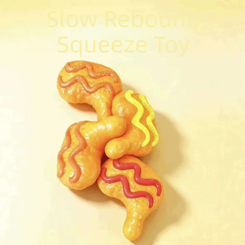 Simulation Slow Rising Squishy Realistic Slow Rising Fried Chicken Drumstick Desktop Decoration Large Sensory Fidget Ball