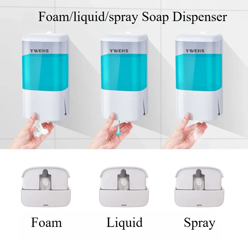 

Manual Soap Dispensers Foam/liquid/spray for Bathroom/kitchen, Perforated/Without Drilling Installation Shampoo Dispenser 1200ml