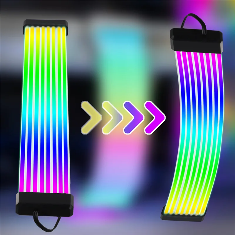 C9-RGB LED قطاع ARGB لوحة المزامنة للكمبيوتر إمدادات الطاقة GPU بطاقة الرسومات كابل حالة بطاقة الرسومات خط النيون