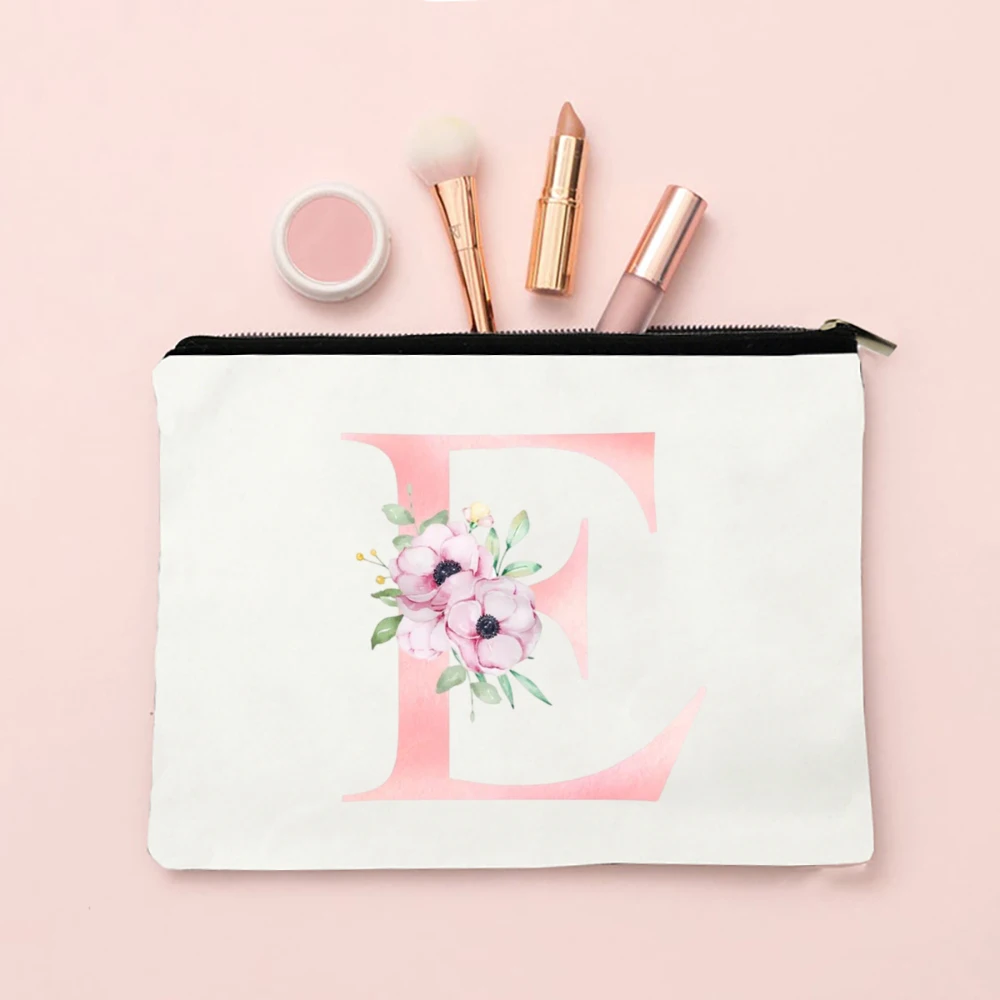 Initial Makeup Bag for Bridesmaids & Bride Bridesmaid Proposal Gift Birthday Gift Ideas for Her Women Travel Bag Organizer