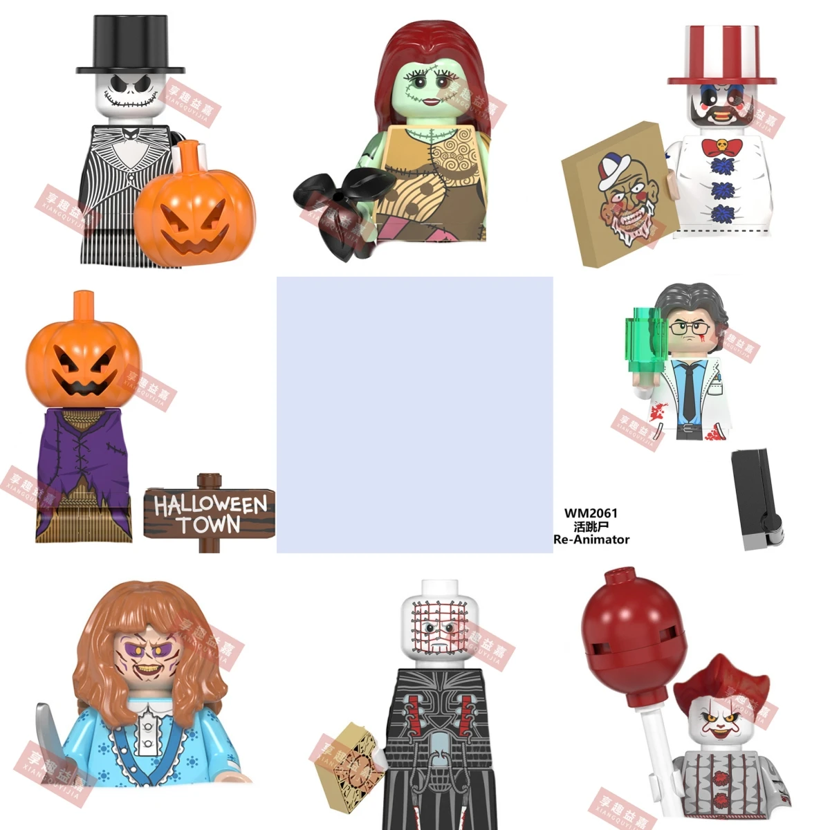 Horror Film Action Figure Zombie Geist Bausteine Halloween Serie Charakter Zubehör Modell Ziegel Spielzeug Für Kinder