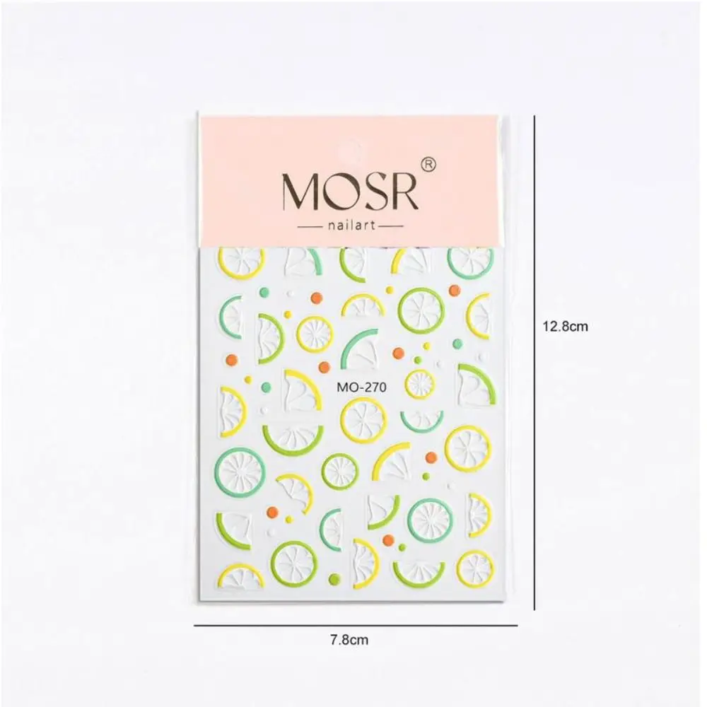 Geschenken 5D Fruit Nagelstickers Zelfklevende Reliëf Nail Art Sliders Decals DIY Manicure Gereedschap