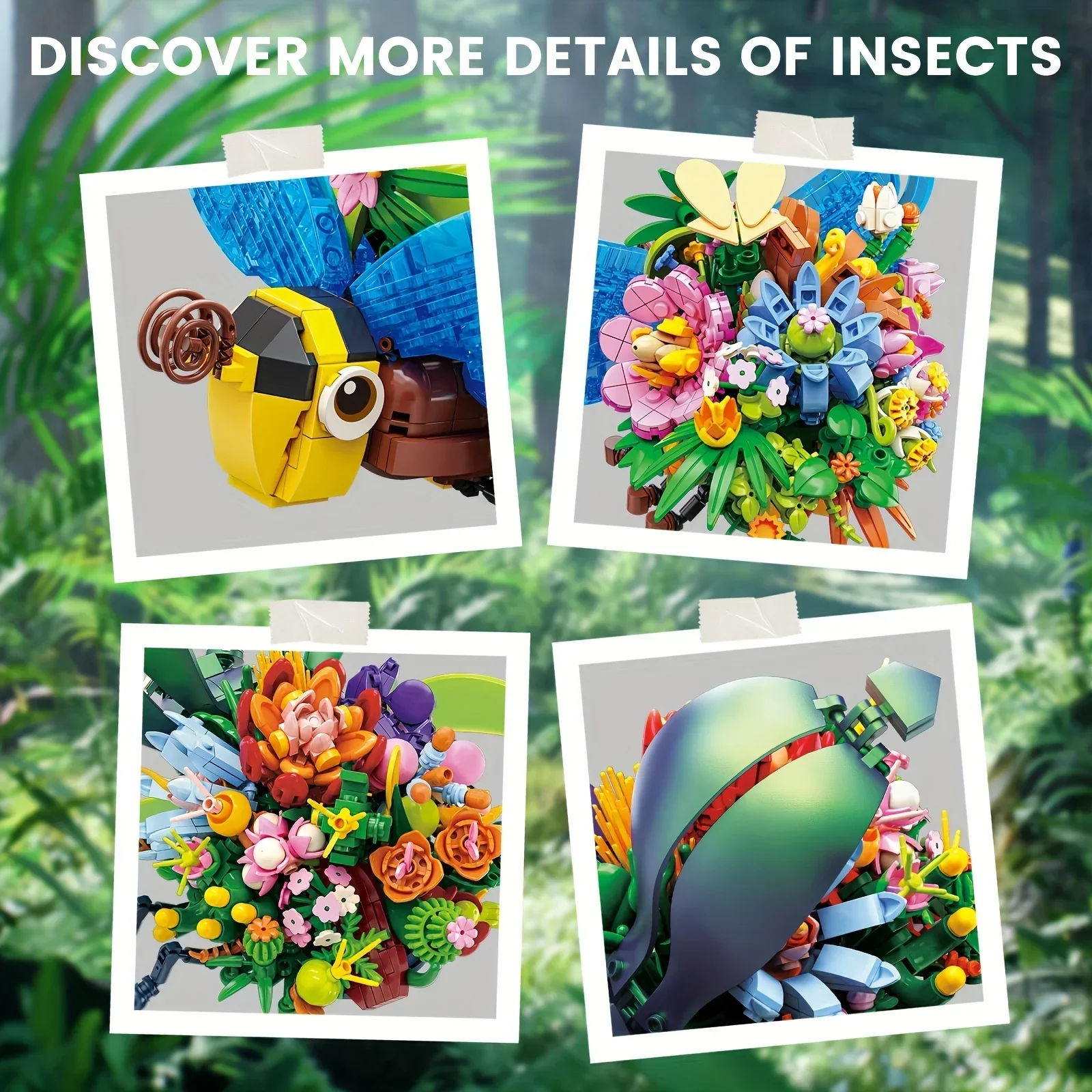 الحشرات زهرة اللبنات الإبداع الخنفساء خنفساء النحل نموذج الطوب سطح المكتب الديكور لتقوم بها بنفسك لعب للأطفال هدايا عيد