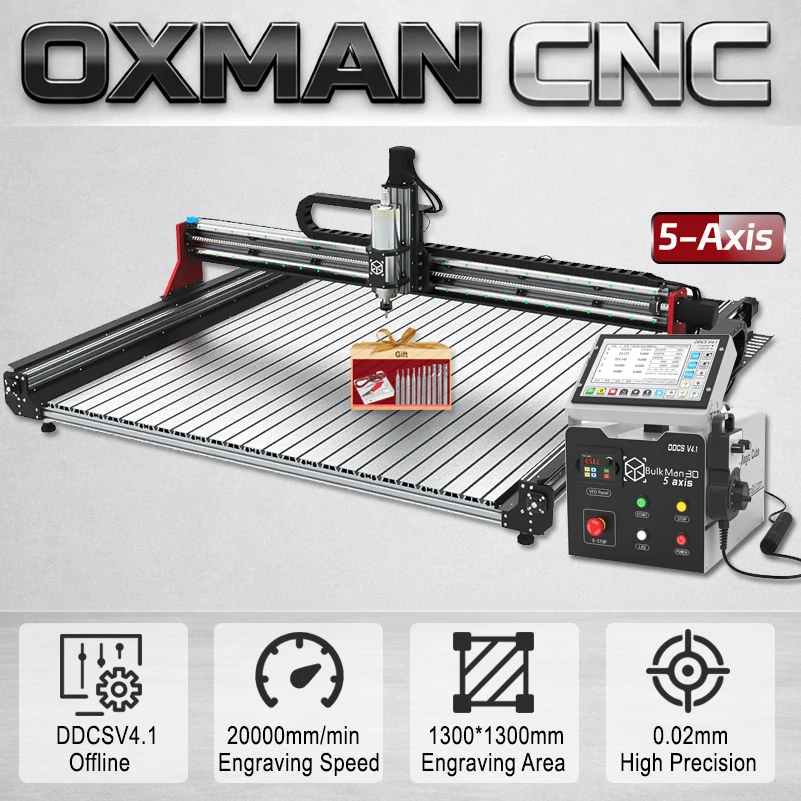 

Фрезерный станок BulkMan3D OXMAN с 5 осями, ЧПУ, контроллер DDCSV4.1 (офлайн), шарико-винтовая передача, высокоточный гравер для дерева, металла, акрила