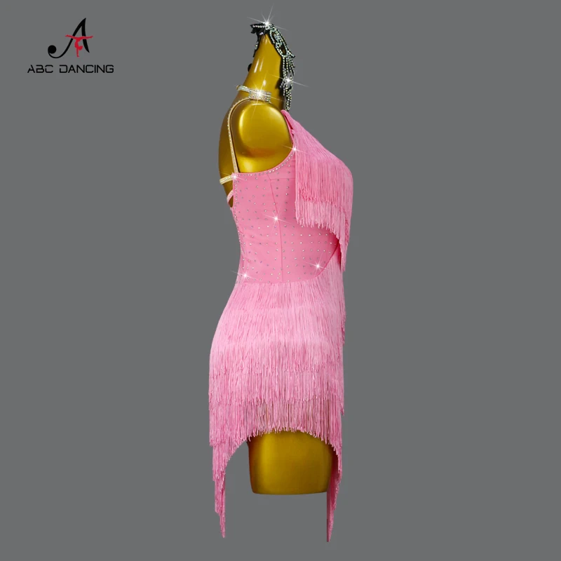 Jurk voor dans Latin kostuum damesfeesten praktijk korte kleding meisjes nieuwe feestavond prom 2025, sexy prestaties danskleding