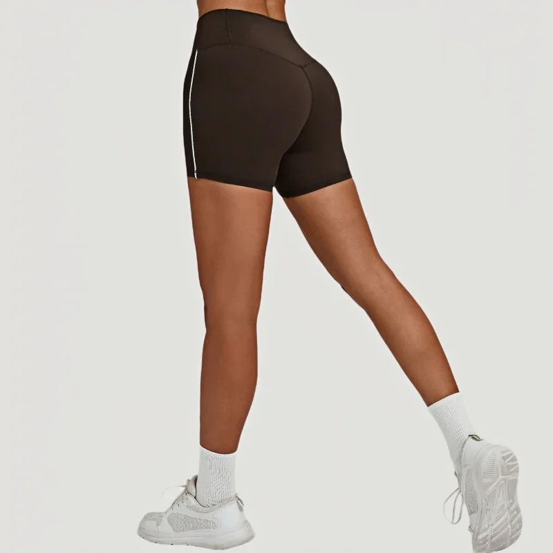 

Seamless Yoga Shorts Sports Fitness High Waist Hip Lift Splicing Polished Tight Running Workout Clothing Gym Shorts for Women