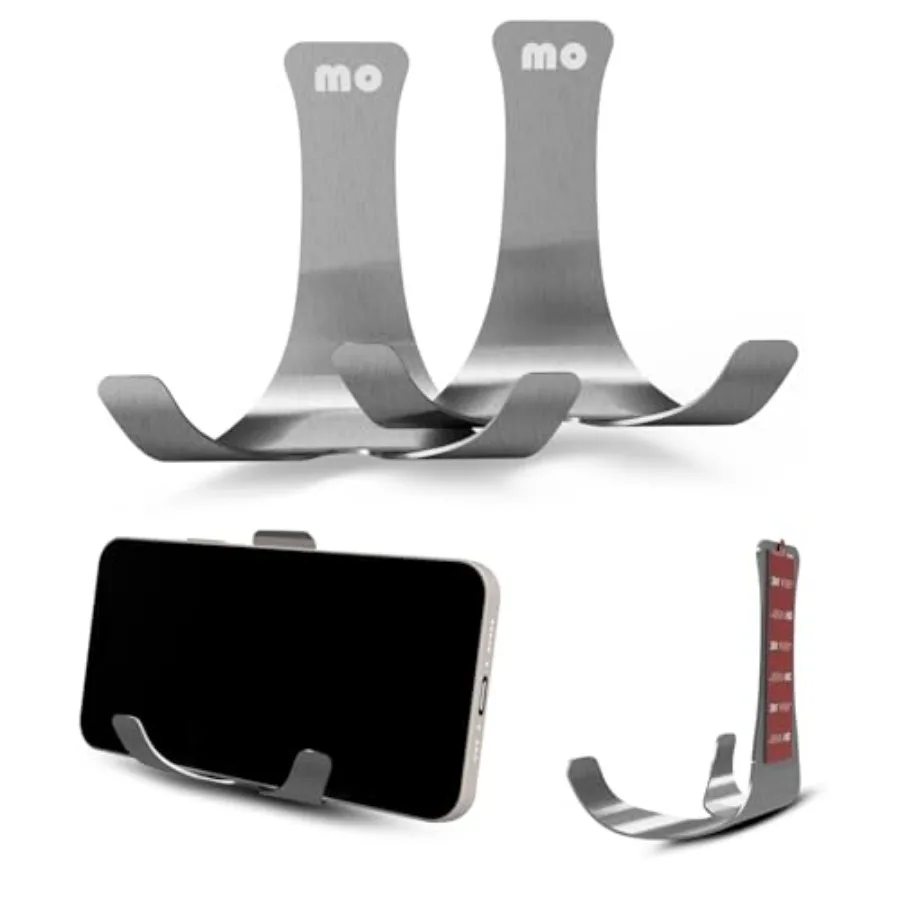 

Wall Mount Bathroom Kitchen Cell Phone Holder, Mirror Cellphone Stand Adhesive Remote Control Eye Glasses Smartphone Keys Compa