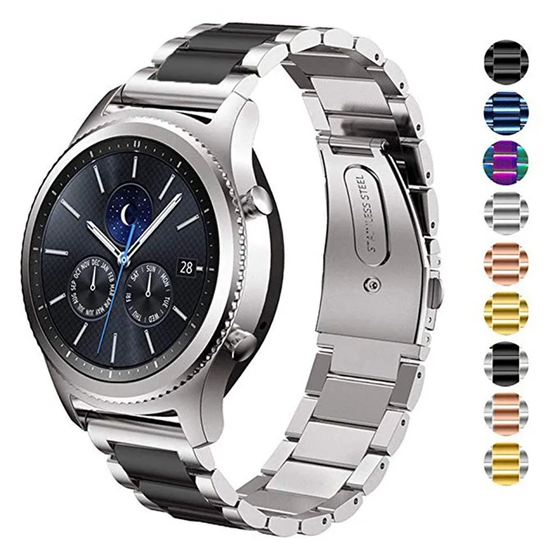 Metal Bracelet For Samsung Galaxy Watch 46mm Gear S3 Watch 3 45mm Stainless Steel 22mm 20mm Band For Active 2 Amazfit GTR Strap