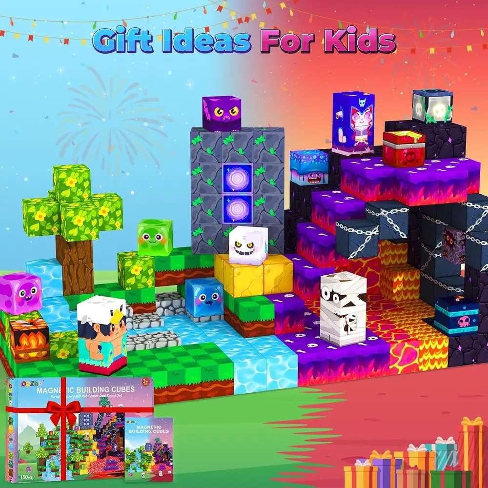 磁気ブロック - 3歳から13歳までの子供向けの感覚モンテッソーリ玩具：誕生日、クリスマス、祝日に最適