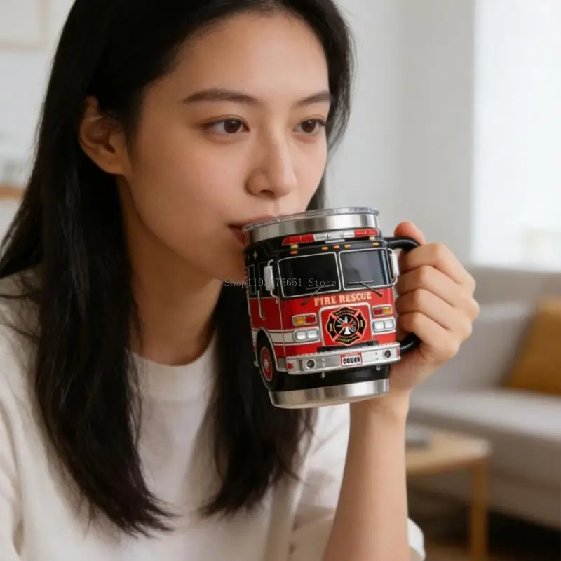 Portable Leakproof Engine Coffee Cup Suitable for Firefighters Present