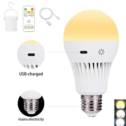 Rechargeable Light Bulbs with Remote, Dimmable and Timer, Battery Operated LED Bulbs for Home Power Outage