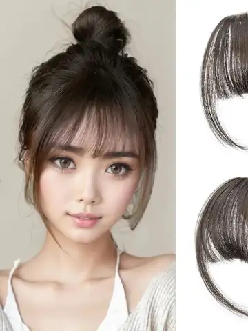 Synthetic Fake Invisible Air Bangs Hair Extension Front Fringes Hairpiece Black Brown Hair Accessories for Women