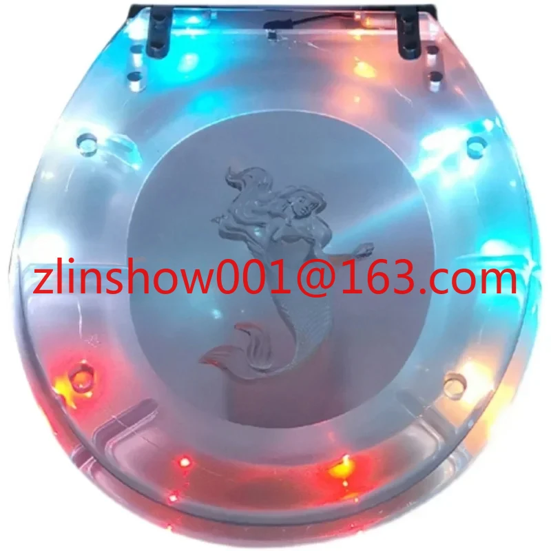 Toilet Seat Ring LED Light Transparent Cover Stainless Steel Buffer Quick Release Hinge OUV