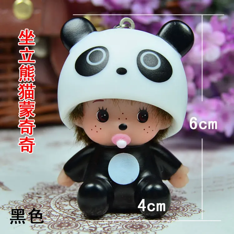 

for Mini Monchhich Keychain Figurines Cute Monchchi Desktop Ornaments Sitting Monkiki Dashboard Decoration Figurine Figure