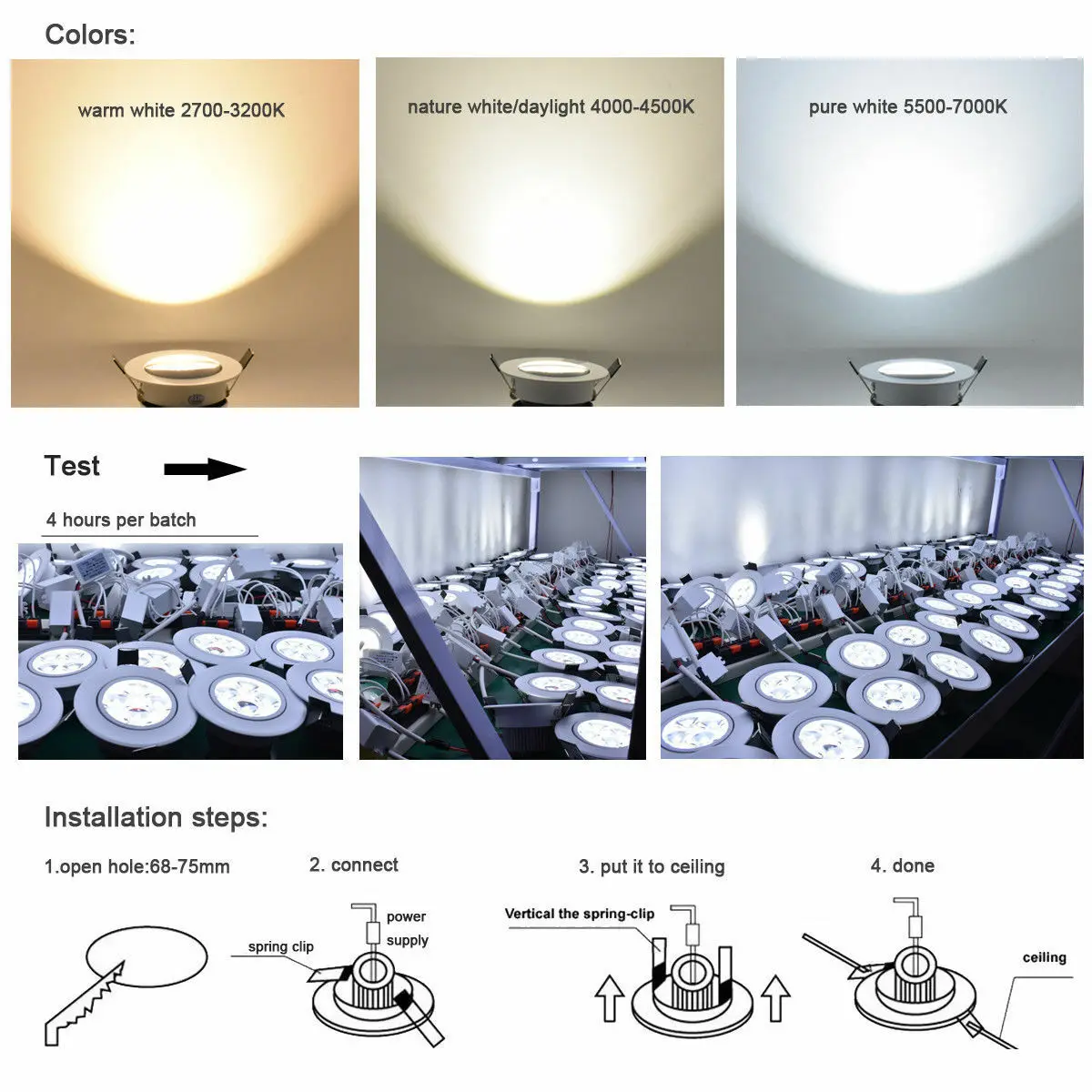 Kolor Możliwość przyciemniania 3W LED Oprawa wpuszczana sufitowa typu Downlight Lampy punktowe ze sterownikiem Kolorowy Czerwony Żółty Niebieski