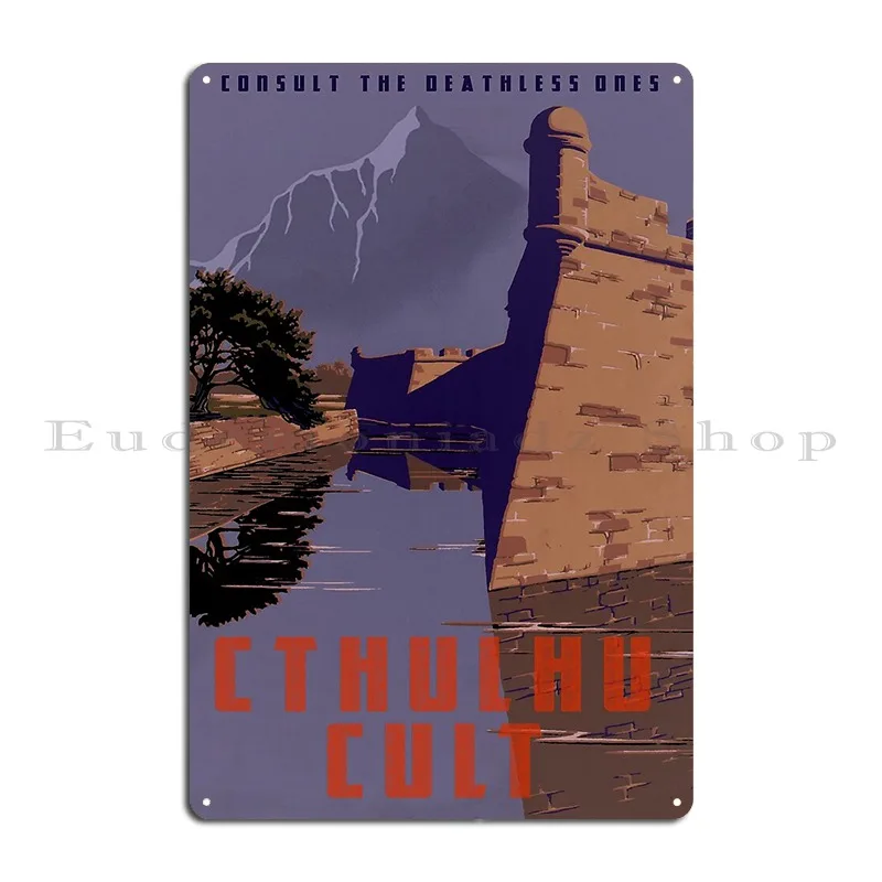 H P Lovecraft Travel Poster The Cthulhu Cult The Call Of Cthulhu Metal Plaque Customize Designing Character Club Tin Sign Poster