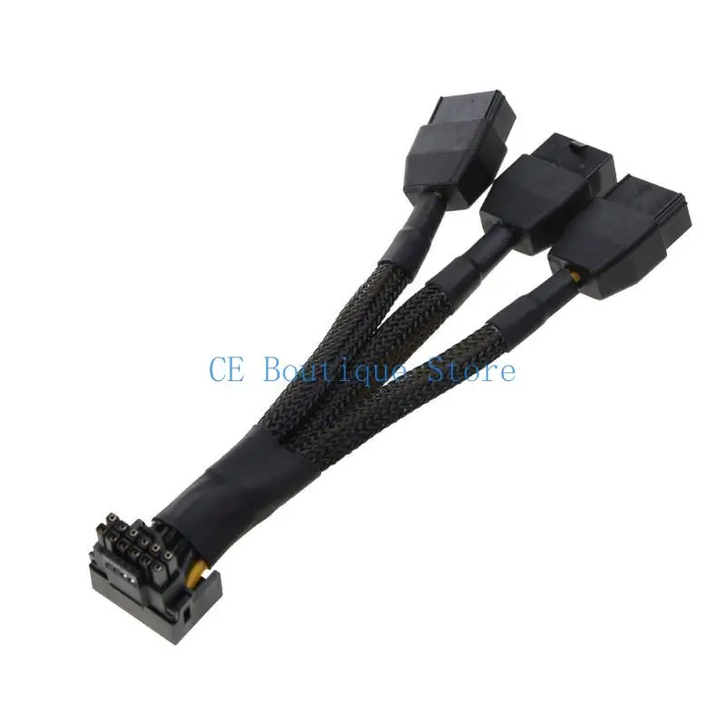 652F 15cm 3x8pin ke 16pin Konektor Kartu Konektor Kabel 12VHPWR GPU Kabel Adapter Kabel Desain Pin Solid Meningkatkan Stabilitas