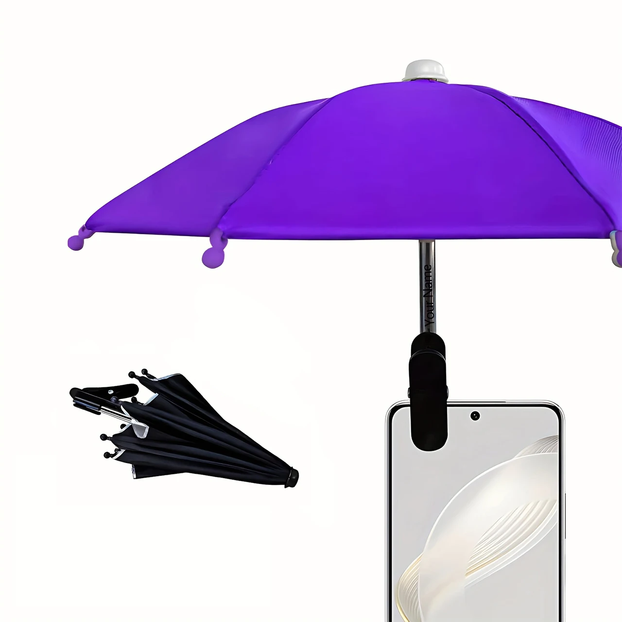 

Mobile phone holder sunshade umbrella, rainproof and anti glare small umbrella, portable outdoor camping and travel phone holder