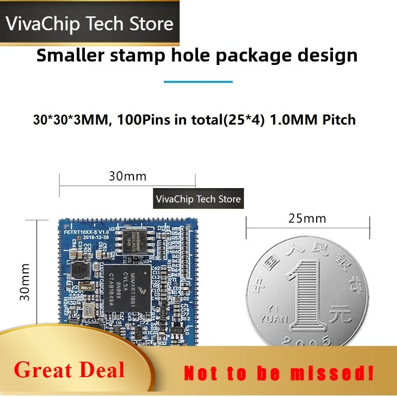 VivaChip TechI.MXRT Cortex-M7 MIMXRT1061CVL5A Development Board IMXRT1060 Series IMXRT1061Core Board FET1061-S