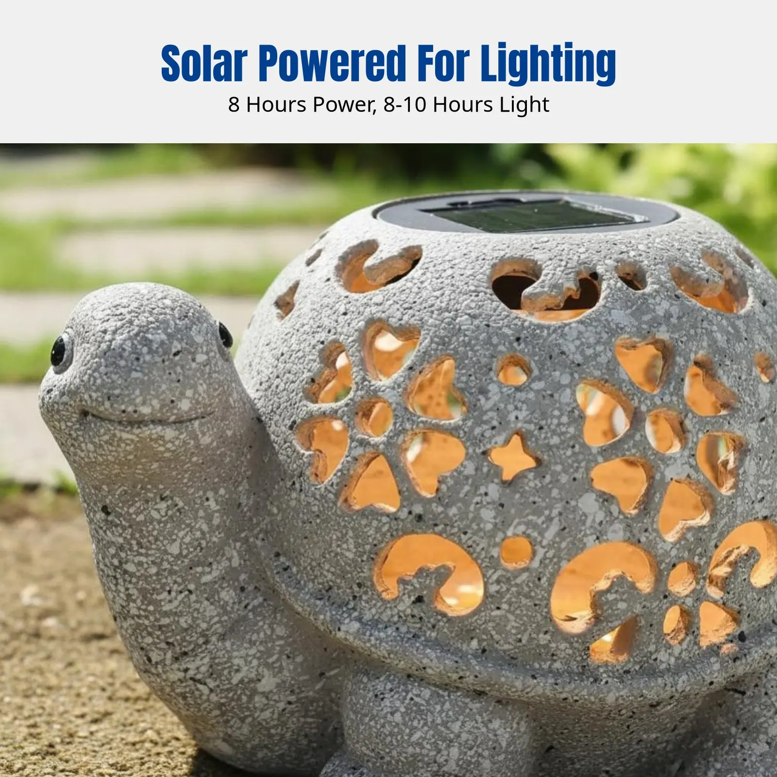 Garden Decor, Solar Hollow Turtle Lawn Ornament, Resin Craft, Mood Projection Light view 3