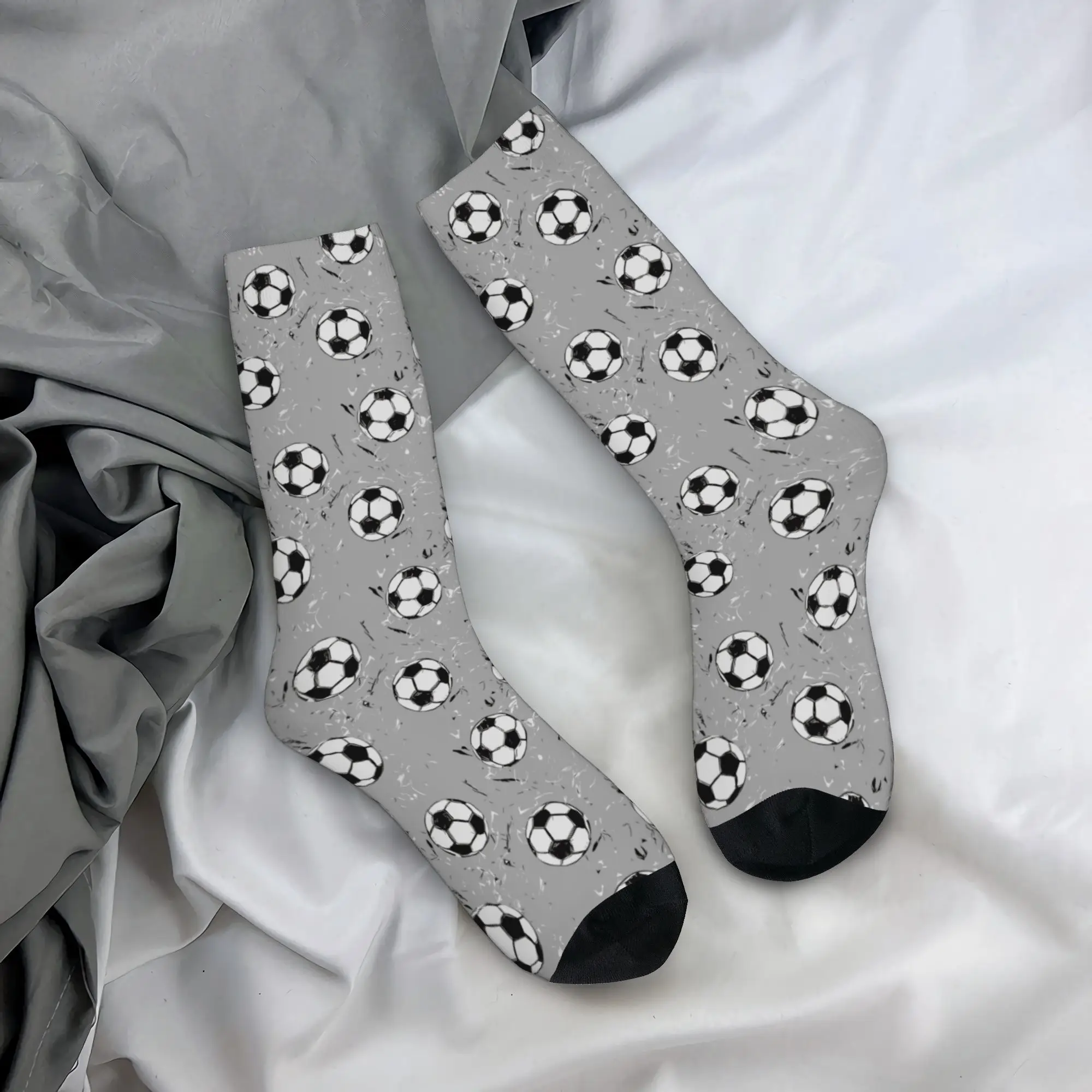 

Harajuku Footballs Soccer Basketball Socks Middle Tube Socks for Women Men Sweat Absorbing