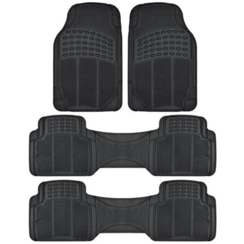 

Heavy Duty Rubber Car Floor Mats 3 Row Protection for Toyota Highlander - Black United States