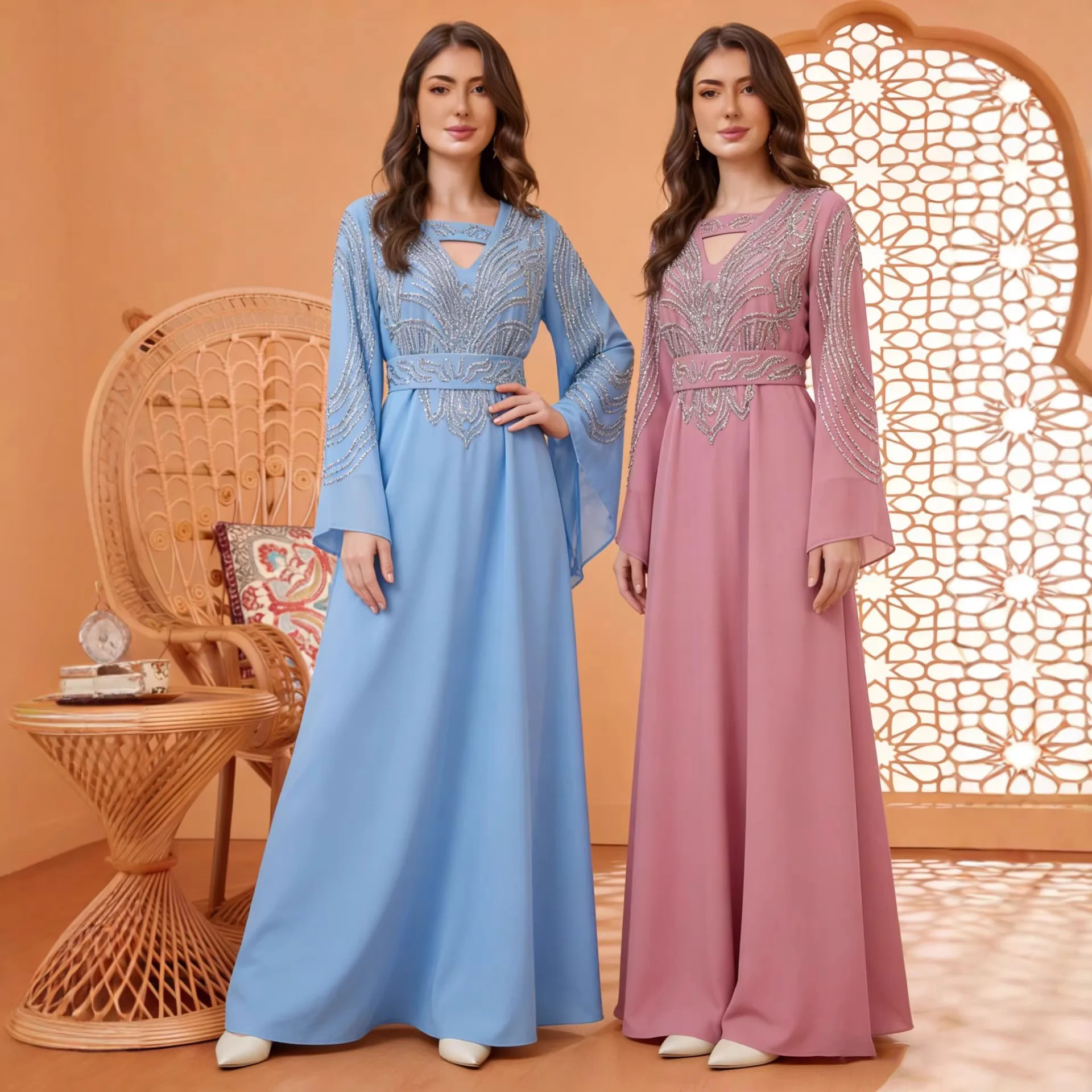 

Eid Women Dresses Abaya Muslim Jalabiya Ramadan Long Dress Diamonds Sashes Morocco Dubai Abayas Kaftan Islam Vestidos 2026