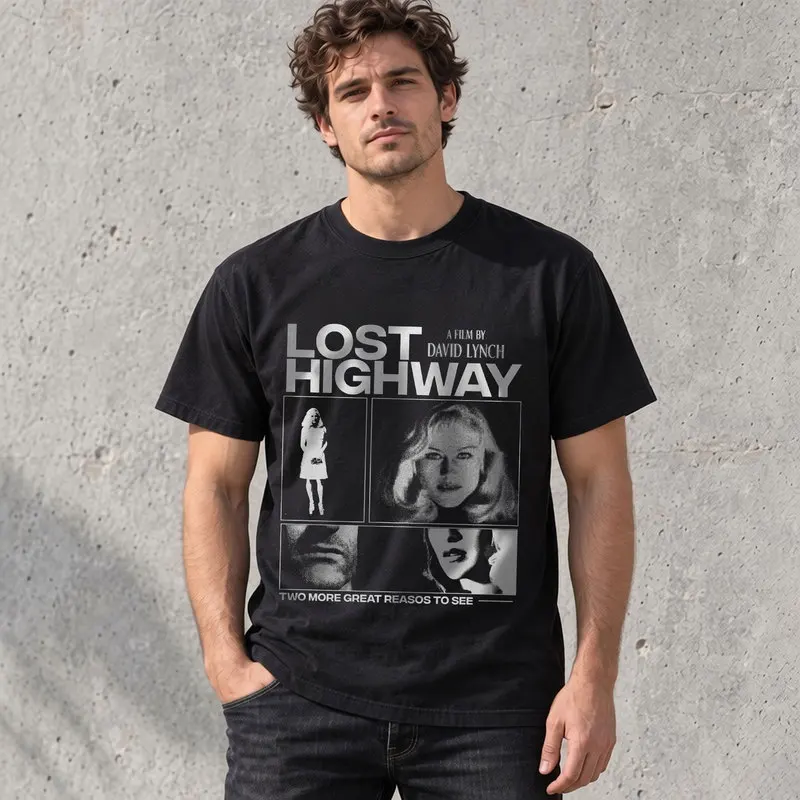 Lost Highway Retro Horror Movie T-Shirt Unisex Short-Sleeve Graphic Tee Vintage Cult Classic David Lynch Film Fan Gift
