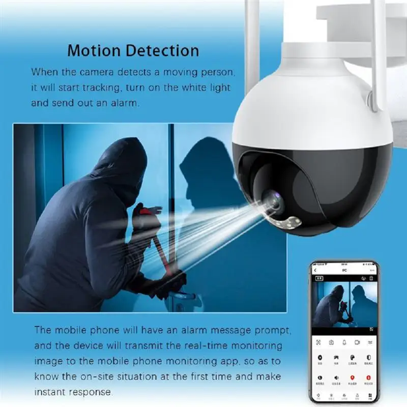 

4K 2MP PTZ IP Camera Wireless Dome WIFI Surveillance Camera CCTV Security Camera Night Vision