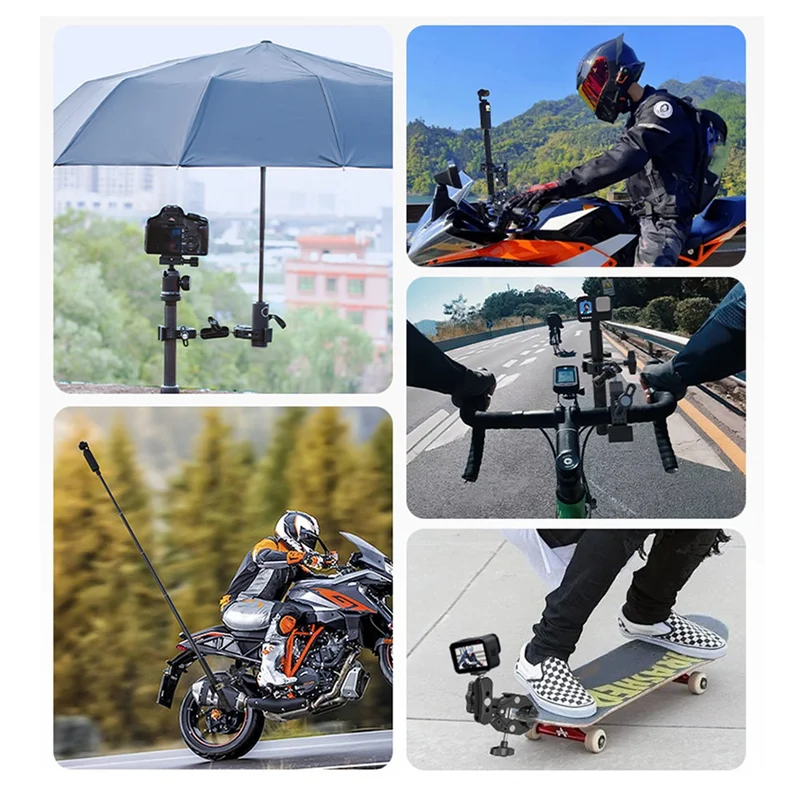 ABKQ-Articulating Magic Arm Clip 360° °   Супер зажим с двумя головками для зонта, монитора со светодиодной подсветкой, зажим для экшн-камеры