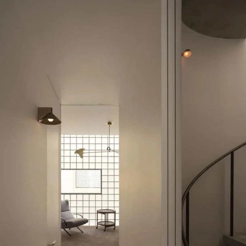 Luz de imagem de material de latão e vidro para sala de estar interna Arandelas de três tamanhos para uso doméstico lâmpada de parede