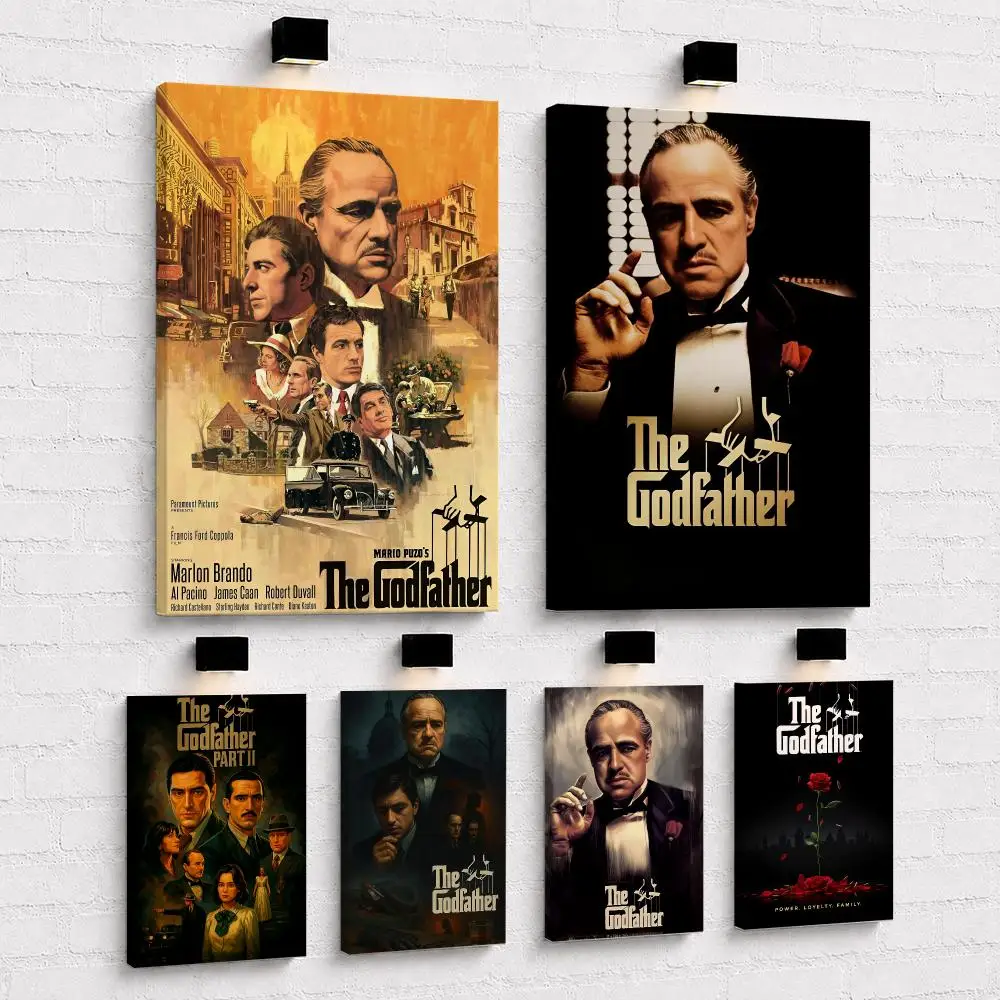 The G-Godfather Classic Movie Painting Calligraphy Framed Canvas Wall Art Print | Modern Poster | Home Hallway Decor