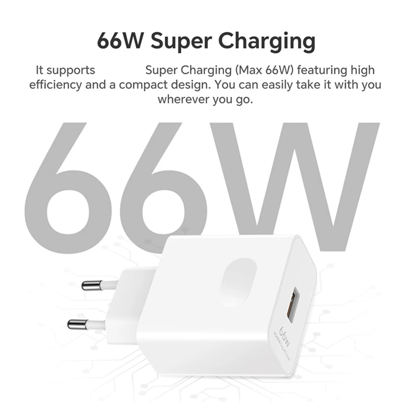 6A 66W Super Fast Charger for Huawei Mate 40 50 60 P50 P60 Nova 9 10 Honor 90 100 Magic 5 Lite 6 Pro Type C Quick Charging Cable