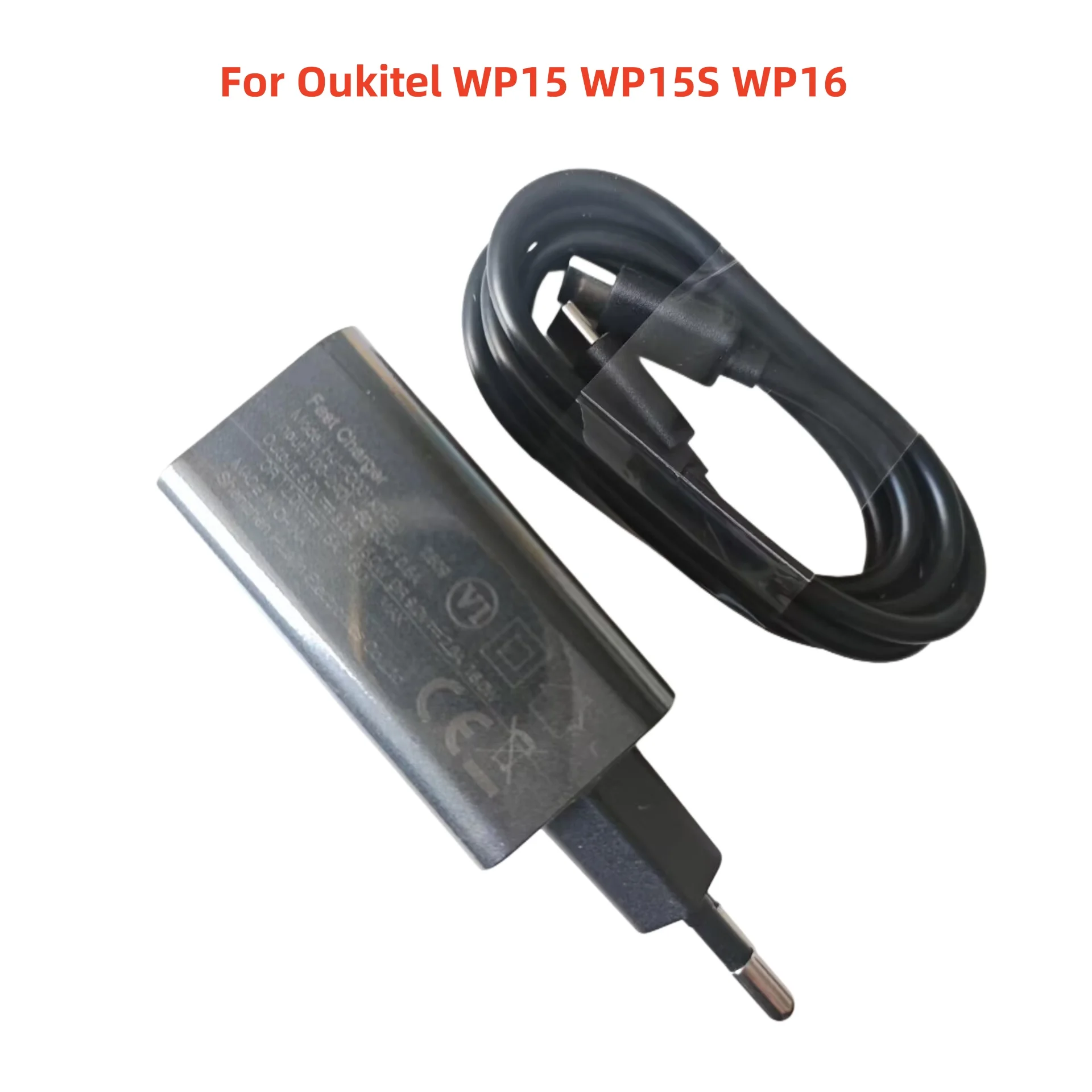 18W Charger New Original For Oukitel WP15 WP15S WP16 Phone Travel Wall Adapter EU Plug+Dual Type C To Type-C Cable Wire Line
