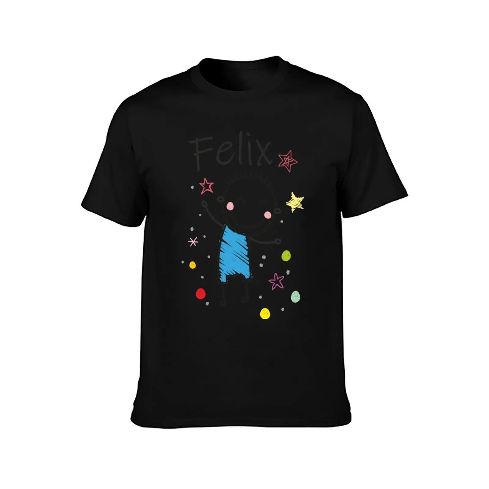 Felix T-Shirt, Summer Casual Cotton Tee, Oversized Streetwear Tops, Vintage Graphic Print, Loose Fit Short Sleeve, 100% Cotton