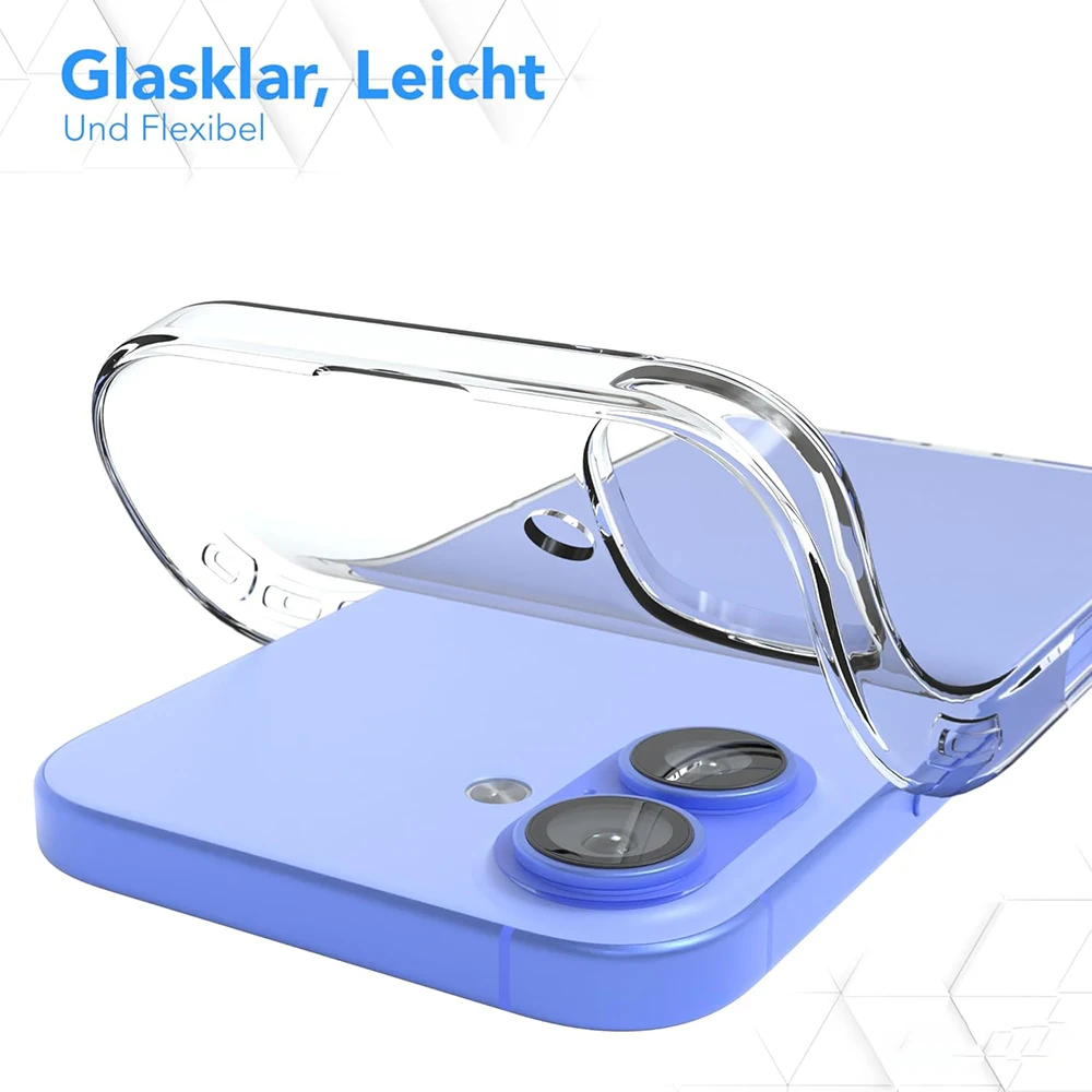

Ultra Thin Silicone Soft Back Cover Case For iPhone 16e 16 15 14 13 12 11 Pro Max Plus Mini Clear Shockproof Transparent Shell