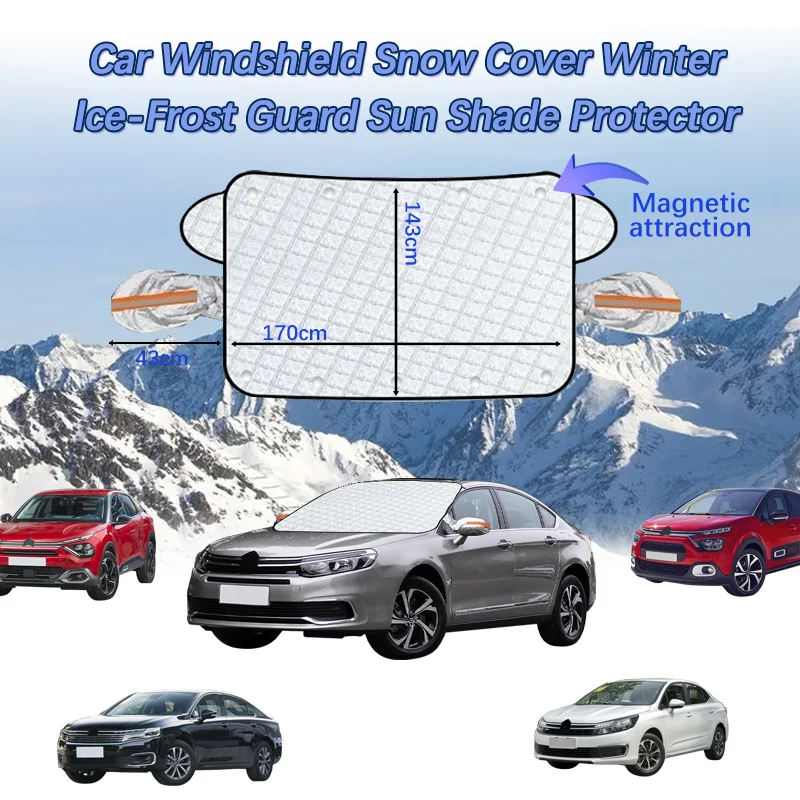 Car Windshield Snow Cover Winter Ice-Frost Guard Sun Shade Protector For Citroen C4L C6 Xsara C-Elysee Car Accessories