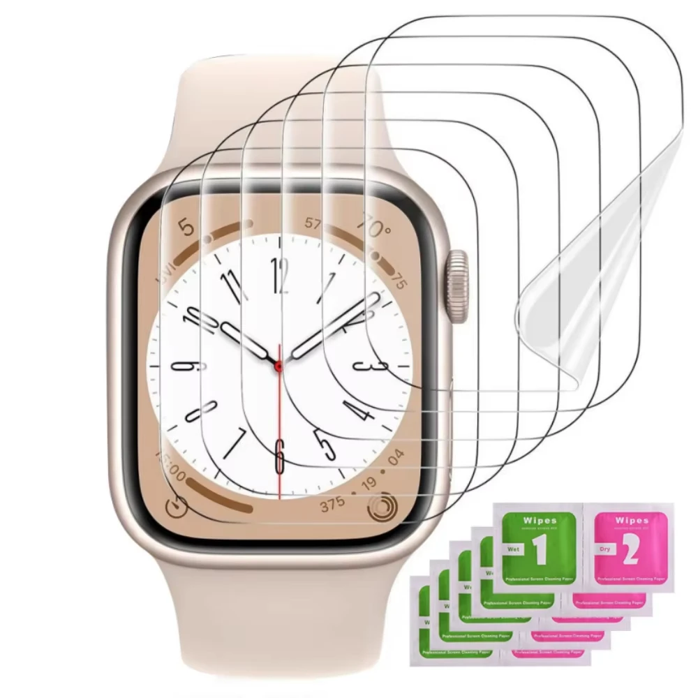 STR01G 5PCS Hydrogel Film for  Watch 3 6 SE 40MM 44MM 42MM 38MM Screen Protector Watch Ultra 49MM 6 8 12 41MM 45MM 10 42 46MM