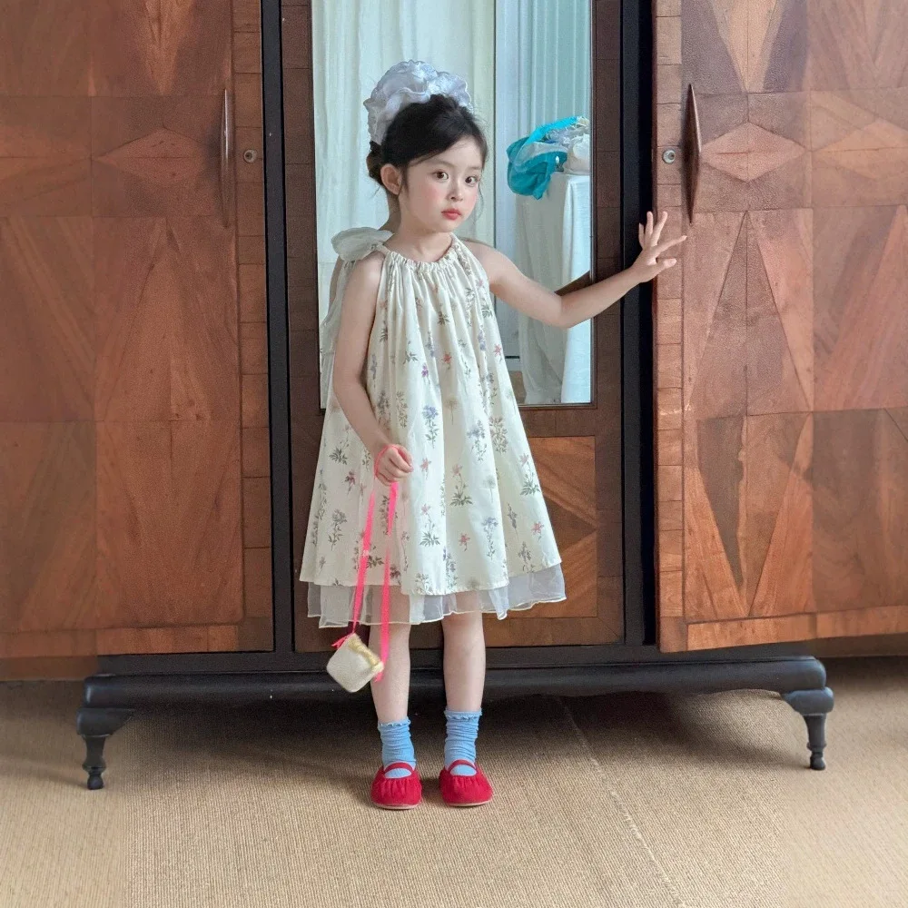 Girls' dress 2026 summer new item for baby treasures, high-quality temperament floral children's sleeveless dress