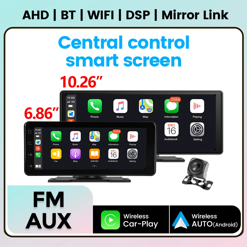 Universal 6.86 / 10.26 inch Touch Car Radio Multimedia Video Player Wireless CarPlay Wireless Android Auto Navigation Camera