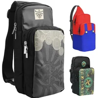 Bolsa de viaje de transporte para Nintendo Switch/Lite/OLED, mochila cruzada portátil para Zelda bolsillos negros para consola Switch