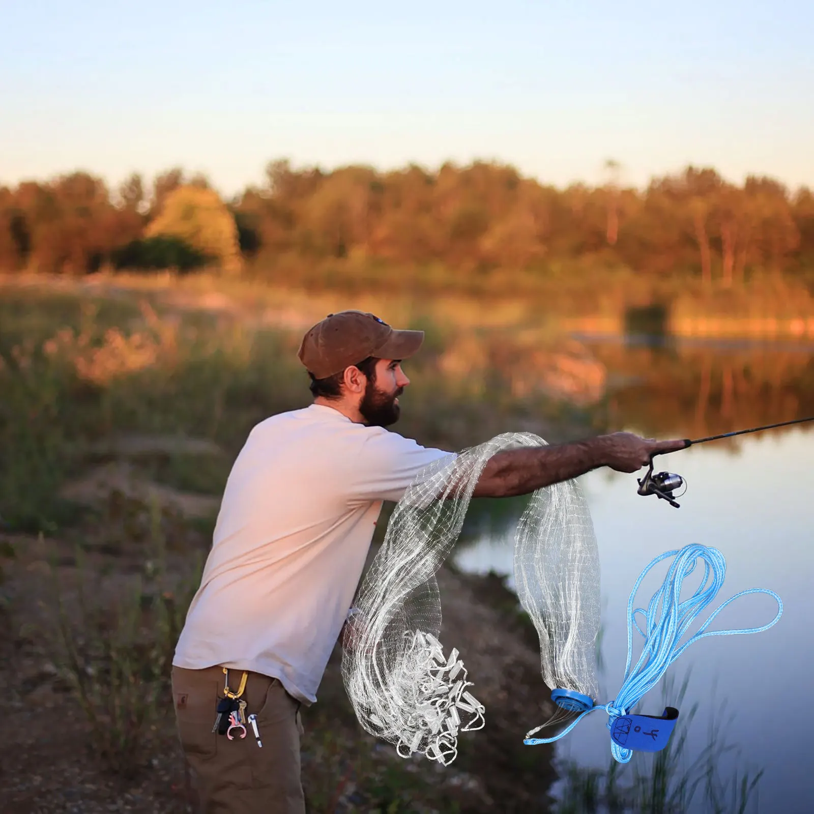 

Monofilament Fishing Net Hand Throwing Cast Nets Bait Fish Lightweight Accurate Casting High Sensitivity Mesh