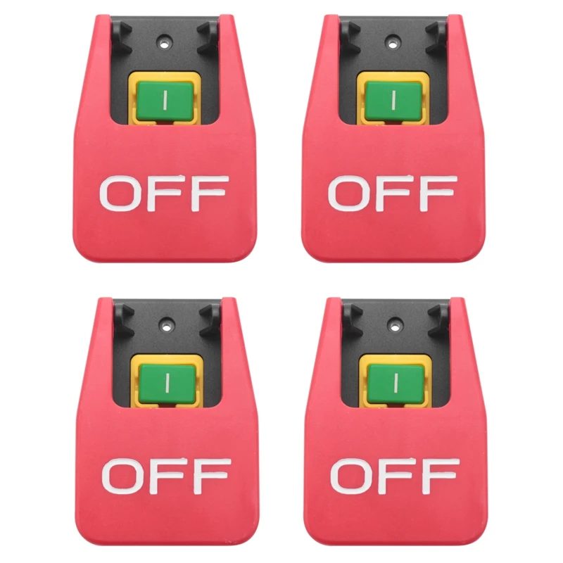 

4X Off-On Red Cover Emergency Stop Push Button Switch 16A Power-Off/Undervoltage Protection Electromagnetic Start Switch