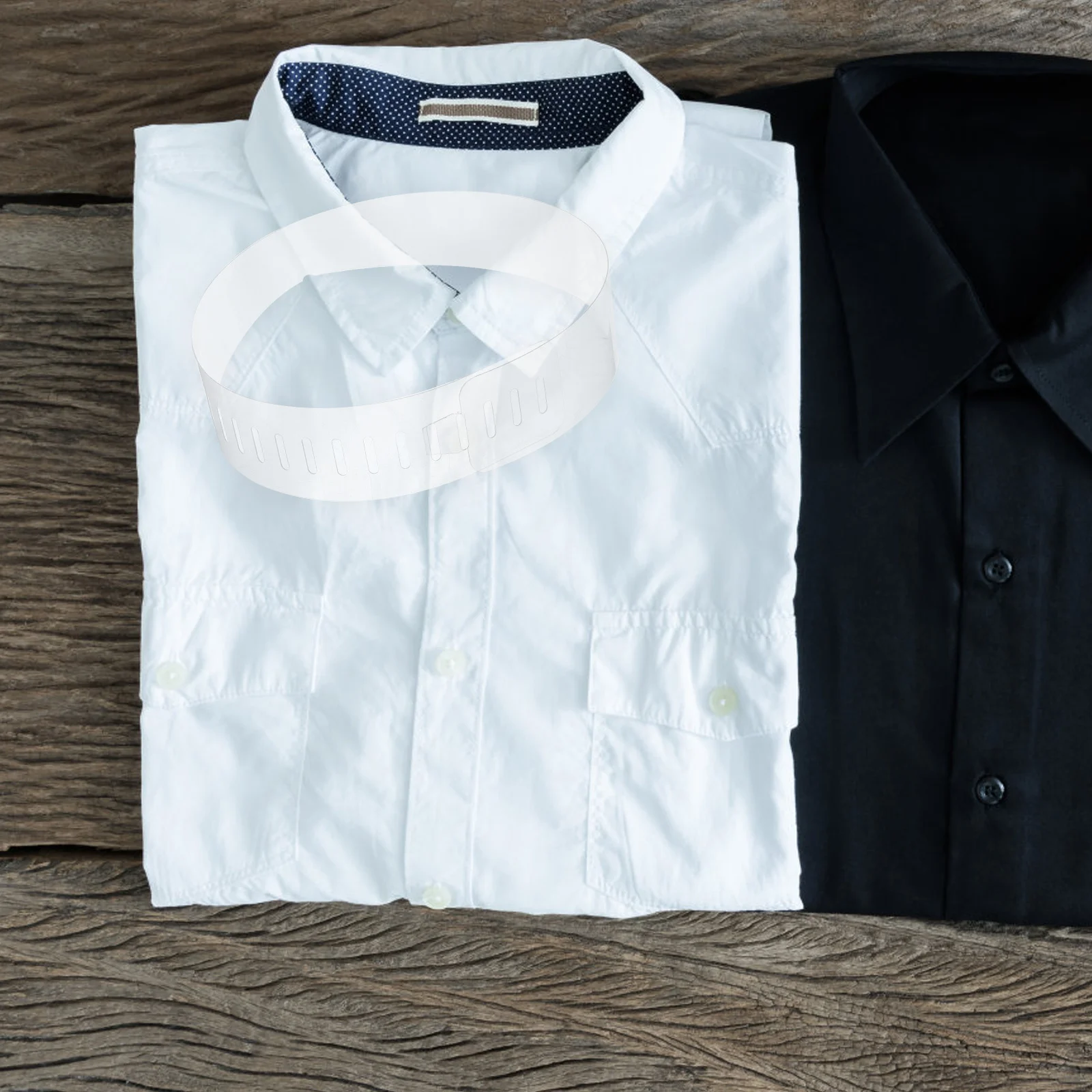 100 szt. Przezroczyste, regulowane podpórki do kołnierzyków koszul męskich z PVC, plastikowe kształtki do kołnierzyków koszul wizytowych