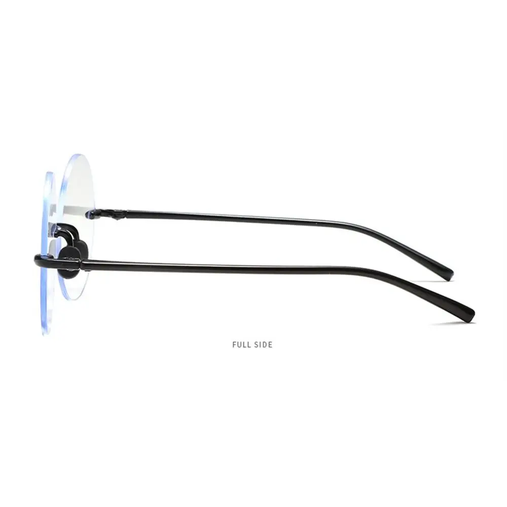 Diamond Cut Rimless Anti-UV Blue Rays Glasses High-definition Round Frame Computer Goggles Ultralight Eyeglasses Women Men view 2