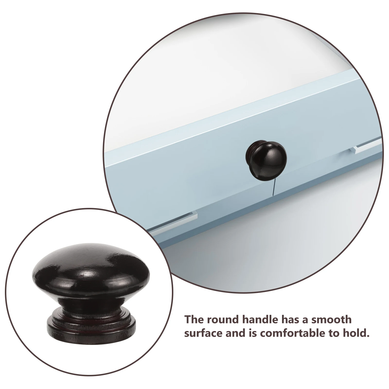 

12Pcs Wood Handles for Drawers Practical Round Shape Dresser Pulls Easy Installation Furniture Handle Accessory