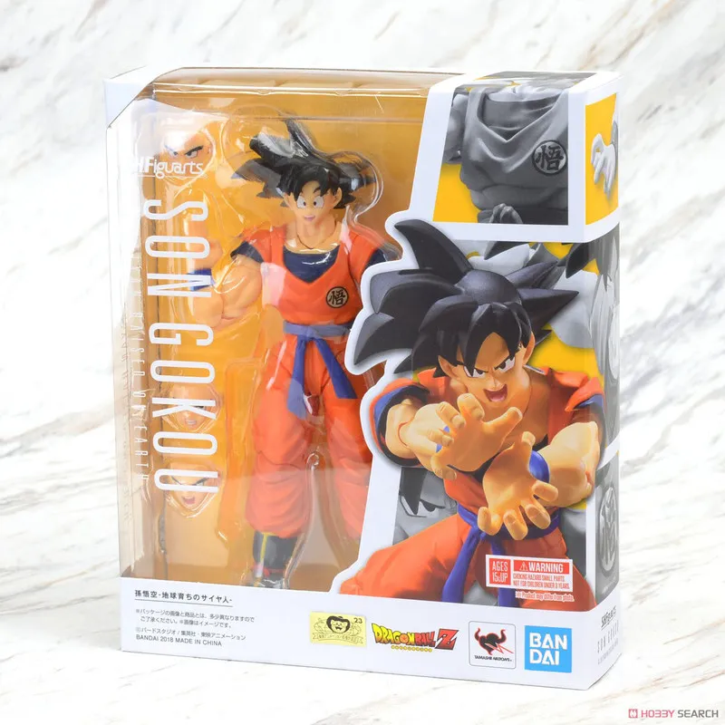 

Bandai Shf Dragon Ball Z Anime Action Figures Black Hair Super Saiyan Goku Desktop Collections Ornaments Toys Peripheral Gifts