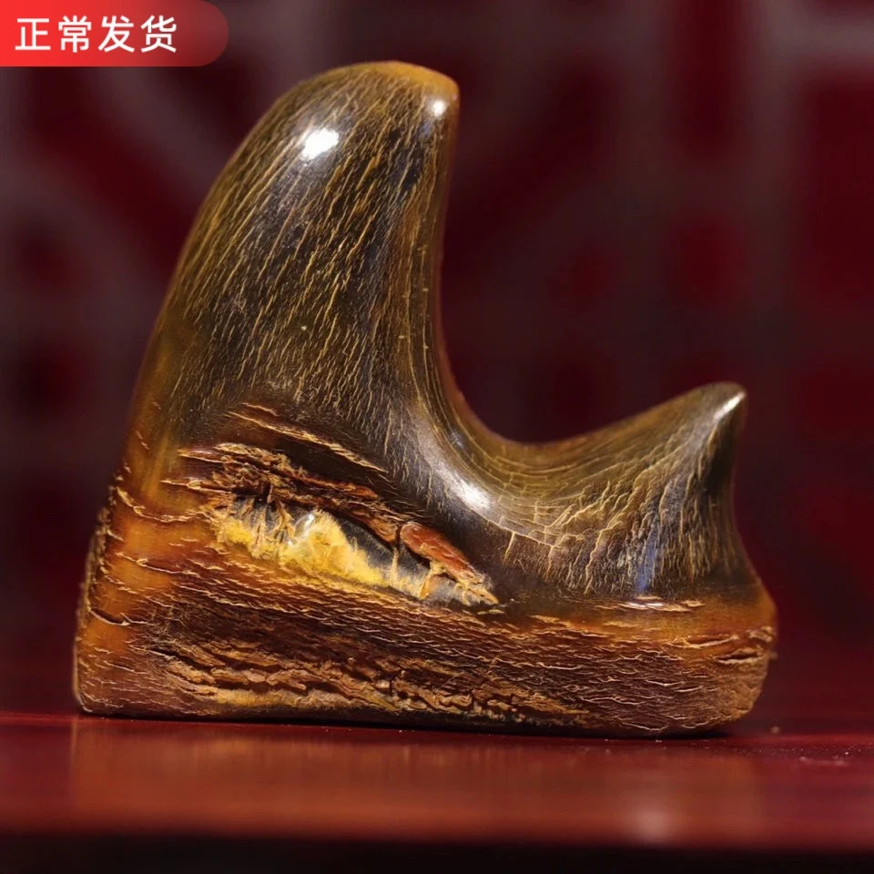 

Fur covered art horn double horns precious handicrafts small ornaments handlebars art