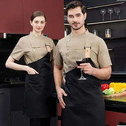 Kitchen Jacket Catering Uniform Short Sleeve Chef Clothes Hotel Waitress Restaurant Workwear Bakery Sushi Chef Coat Cooker Shirt