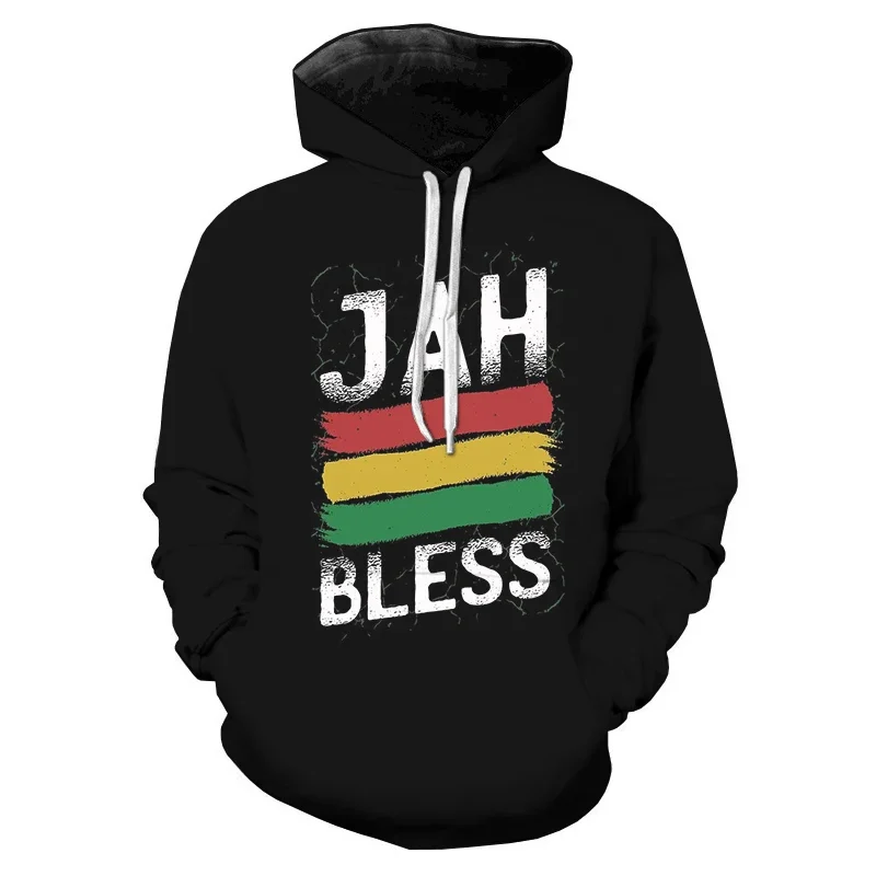 2024 Jah Bless Men Women Fashion Casual 3D Hoodies Cool Oversized T Shirt Reggae Music Bob Marley Sweatshirt Hoodies